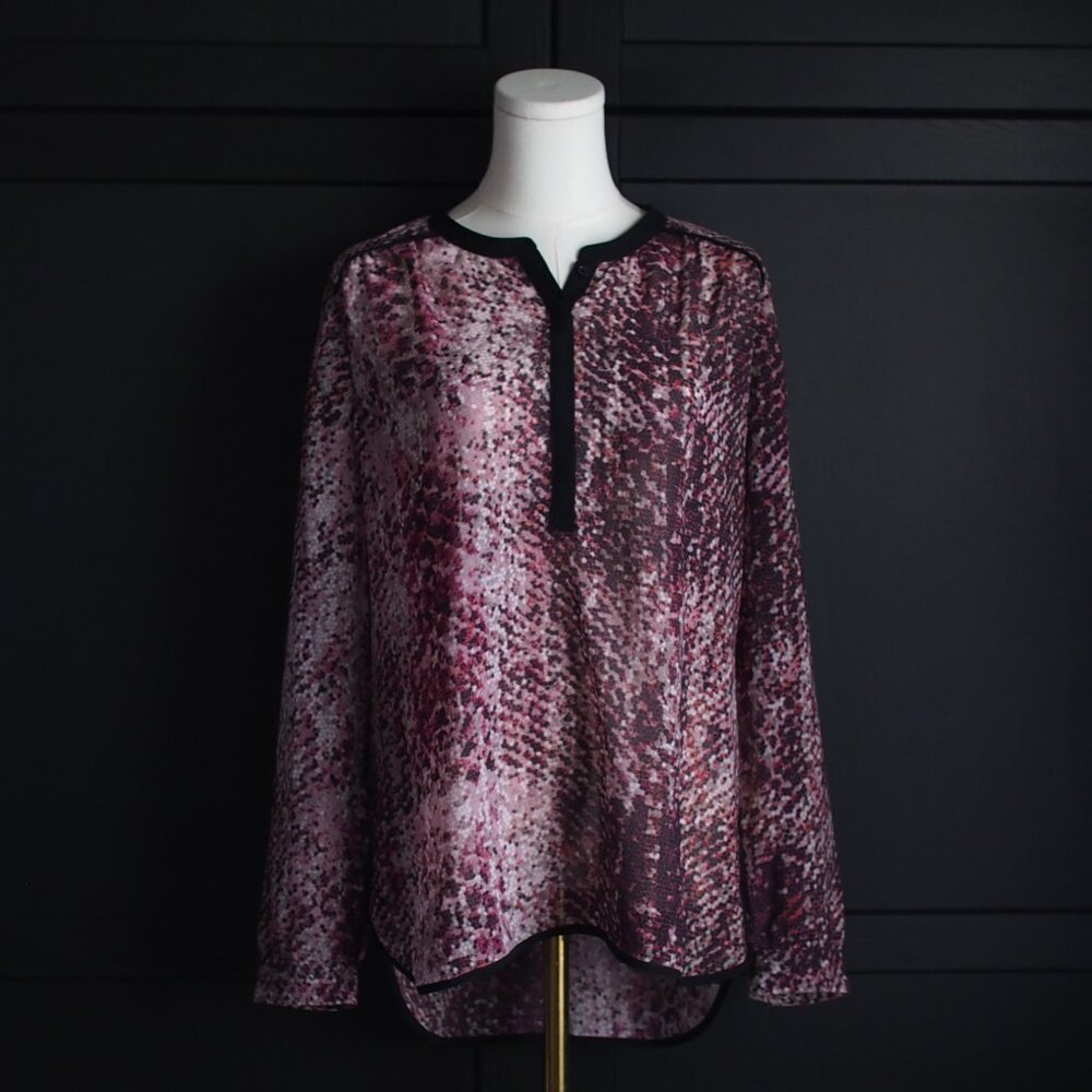 DKNY | Beautiful Printed Semi-Sheer Blouse